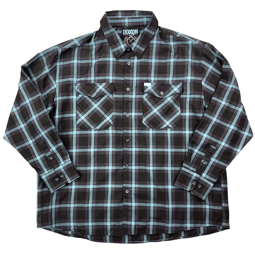 Dixxon Flannel Company Union Square Mens 5X Blue Black Plaid Shirt D-Tech